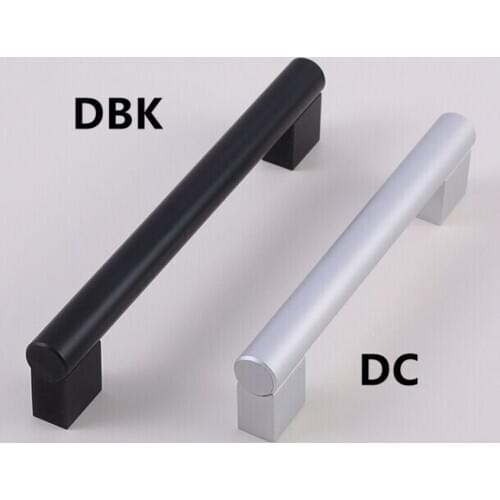 128mm modern simple black furniture handles black kitchen cabinet wardrobe door handles 160mm matter silver dresser door handles