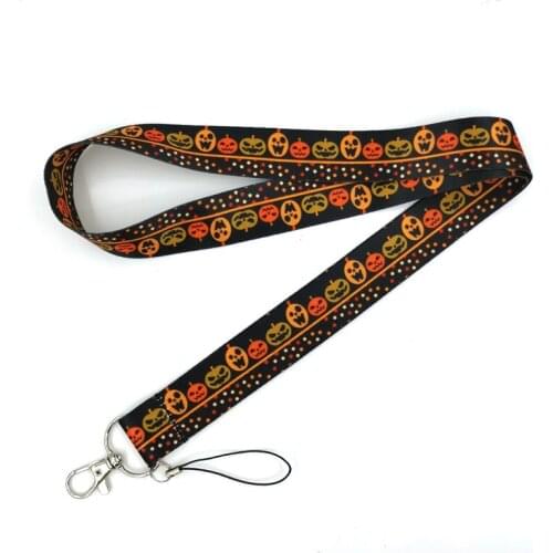 20pcs Happy Halloween Lanyard for Keys Phone Cool Neck Strap Lanyard for Camera Whistle ID Badge Cute webbings ribbons Gifts