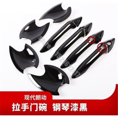 Car Styling for HYUNDAI ELANTRA 2011-2016 ABS Piano black Door Handle Bowl Door handle Protective covering Cover Trim
