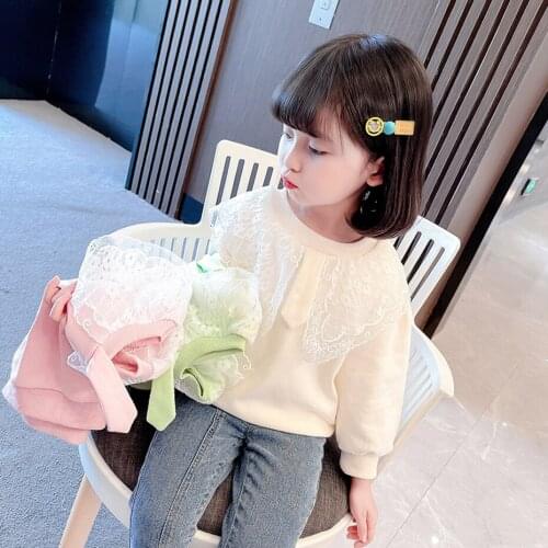 Toddler Girl Hoodies Kids Lace Floral Sweatshirts Baby Pullover Tops Girls Boys Autumn Clothes