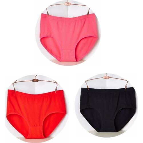 3Pcs/lot Comfortable Breathable sweat absorption Cotton Underwears Women Panties Plus Size 6XL 7XL Big size lingerie briefs