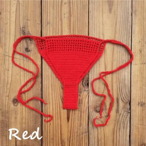 Handmade Crochet Micro Bikini G Thong String Beach Micro Swimwear Sexy Lingerie Sunbathing Bikini