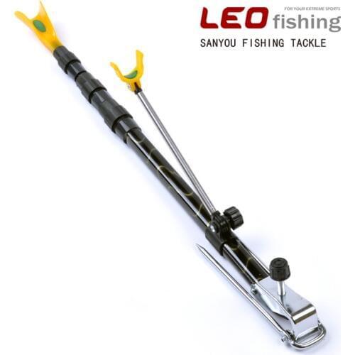 Leo Retractable Fishing Rod 170cm 150cm Fishing Method Aluminum Alloy Pole Rest Bracket Ground Inserted