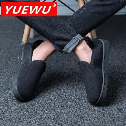 YUEWU Winter Women’S Low Top Cotton Padded Shoes Couple Warm Shoes Short Plush Lining And Cow Suede Upper