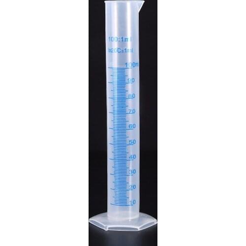 1pc 100ml Plastic Measuring Cylinder Transparent Tube With Blue Scale Liquid Measurement Tool For Chemical Lab Make Wine