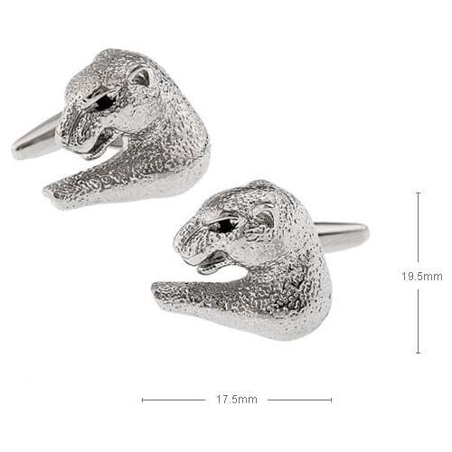 10pairs/lot Vivid Animal Leopard Cufflinks Silver Panther Cuff Links Copper Made Mens Jewelry Gift Wholesale
