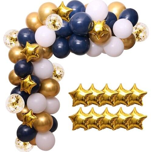103pcs Navy Blue Balloons Garland Blue Gold Star Party Balloons Arch For Wedding Baby Shower Birthday Party Decor