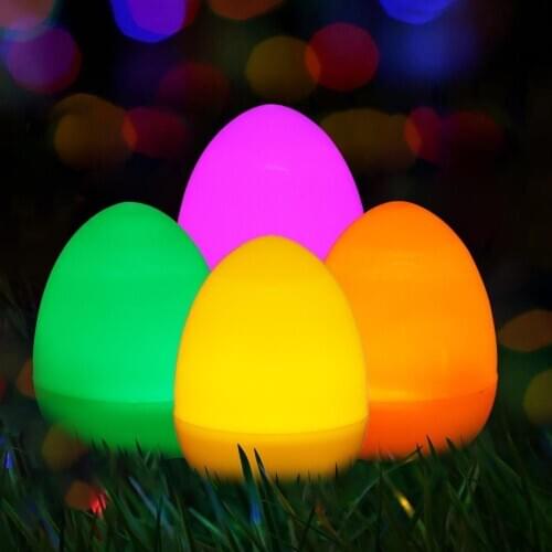 12PCS Easter Simulation Eggs LED Lighting Easter Decoration Multicolor LED Lighting Egg For Home Decor Kid Gift Easter Egg Light