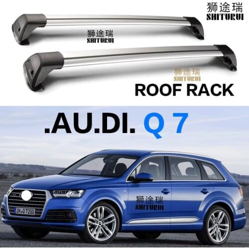2 Pcs for Audi Q7 5dr SUV SQ7 4MB 2015-2020 2016 2018 2019 Roof Rack Bar Car Special Aluminum Alloy Belt Lock Led Shooting