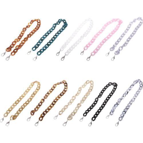 60-120cm Fashion Resin Chain Replacement Handle Shoulder Crossbody Handbag Bag Strap Coloful