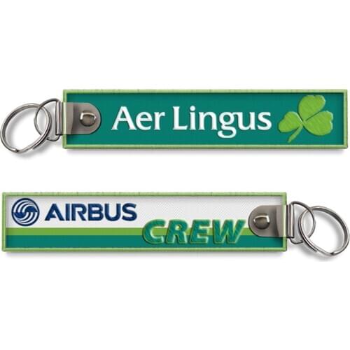 Aer Lingus Logo Airbus Crew Embroidery Key Chain Motorcycle Lock Keychain Luggage Tag Keytag
