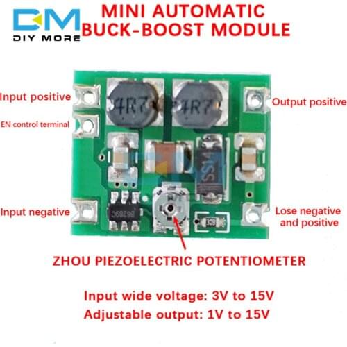 Automatic Buck-Boost Regulator Module DC 3V-15V Ultra Small Lithium Battery Voltage Regulator Board 1.2V 1.5V 3.3V 5V