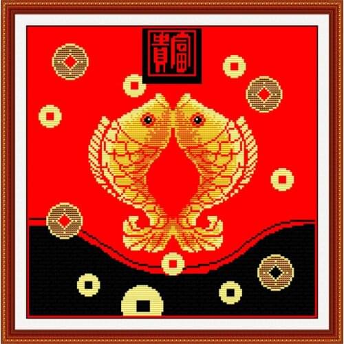 Rich and have a surplus (3) cross stitch kit Chinese style 14ct 11ct print canvas stitching embroidery DIY handmade needlework