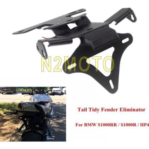 CNC Motorcycle Tail Tidy Fender Eliminator Rear License Plate Mount Holder w/ LED Light For BMW S1000RR S1000R HP4 2010-2018