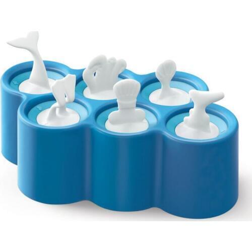 1PC Summer 6 ugly Fish-shaped Ice Cream Mold Egg Poacher Silicone Sticks Ice Mold Cover Cartoon Popsicle Molds Holder OK 0940