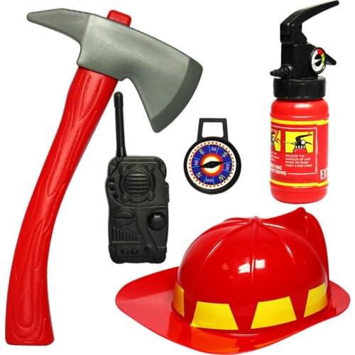 1 Set Children Kids Pretend Play Toys Brave Little Fireman Cosplay Games Educational Toy Birthday Christmas for Baby Kids