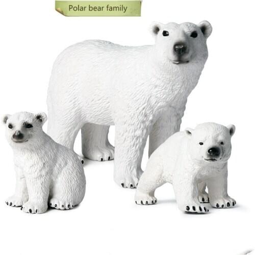 Simulation animal toy polar bear childrens static solid wildlife model living room decoration plastic Handmade