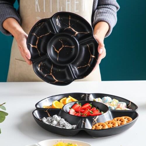 Nordic ceramic fruit platter tableware snack snack dried fruit storage tray luxury hotel living room wedding decoration tray