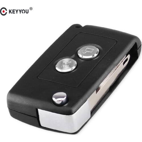 KEYYOU Modified Key For Citroen C1 C2 C3 For Peugeot 107 207 307 407 D05 2 Buttons Folding Filp Remote Car Key Case Shell