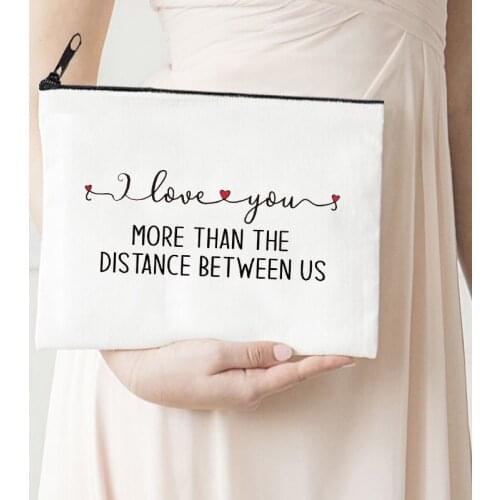 Love You Makeup Bag Letter Flower Print Cosmetic Friends Bags Make Up Bags Toiletries Organizer Pouch Ladies Bag Travel