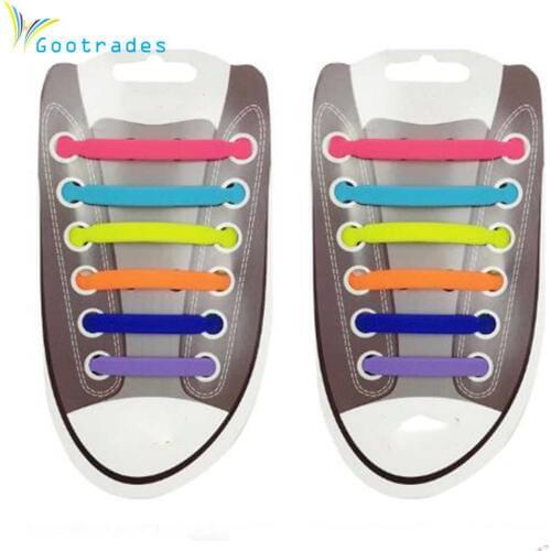 Creative Design Unisex Women Men Athletic Running No Tie Shoelaces Elastic Silicone Shoe Lace All Sneakers 11Colors Optional