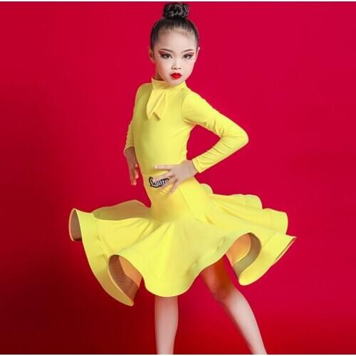 Latin Dance Clothes For Girls Standard Competition Costume Fall Ballroom Practice Wear Long Sleeve Salsa Dance Wear DL6864