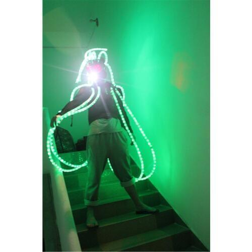 DHL Free glow LED Light Up Hair Luminous Cosplay Wigs Halloween Christmas Headwear Party stage mask pants suits costumes