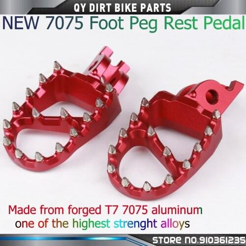 New 7075 MX Foot Pegs Rests Pedals For Honda CR CR125 CR250 CRF150R CRF450R CRF250 CRF450X Dirt Bike Motocross Enduro Supermotor