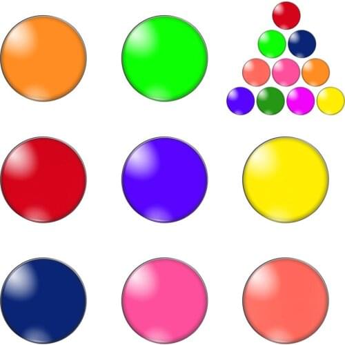 Full Rainbow Pure Color Monochrome Graphics 12mm/20mm/25mm/30mm Round Photo Glass Cabochon Demo Flat Back Making Findings