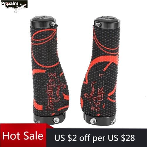 Propalm Bike Handlebar Grips MTB Road Bicycle Grips Cover Silicone Particles Shock Absorption Anti-slid Lock Ring Cycling Part