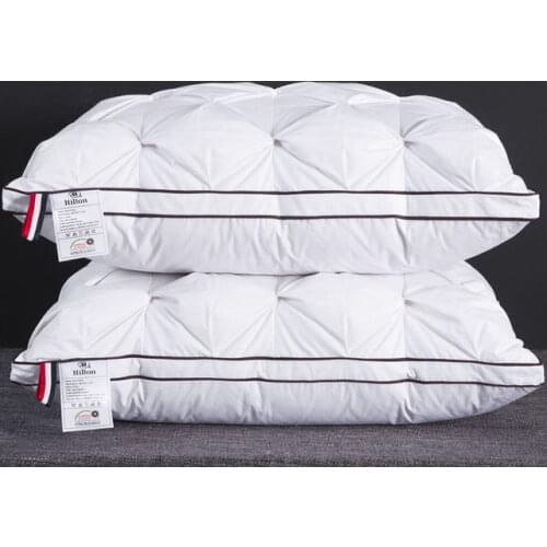 Down Pillow 100% 1 PC White Goose Down Pillow Five-star Hotel Goose Feather Pillow Single Health Pillow