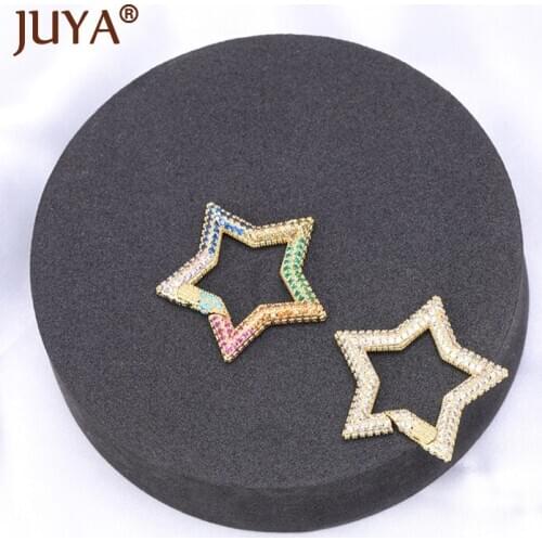 Luxury Rhinestone Star Clasps Lock Hook Jewelry Components Women Handmade Necklace Supplies Accessories