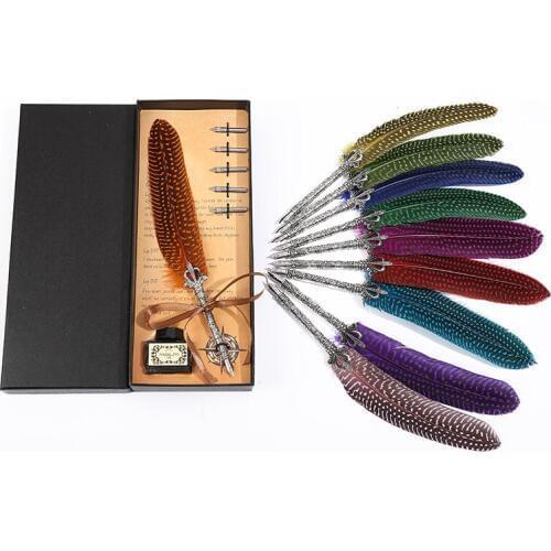 European retro pearl crown rod feather pen, send students to send teachers must-have gifts in the beginning of the school season