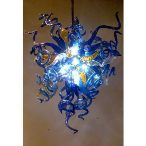 CE/UL Contemporary LED Flower Ceiling Lamps Pretty Hand Blown Glass AC 110/120/220/240V