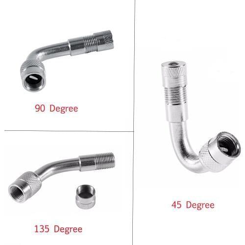 Car Motorcycle Metal Tire Valve Stem Extension with 45 90 135 Degree Adaptor for motorcycle automobile Electric vehicles