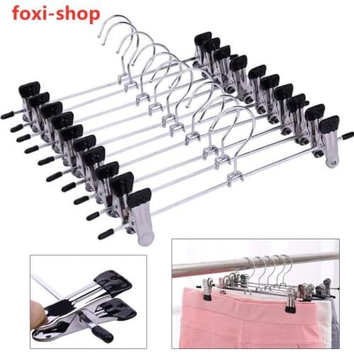 10pc Coat Hangers Strong Clothes Hanger Drying Rack For Trouser Skirt Pants Non-Slip Plastic/Stainless Steel Hangers For Clothes