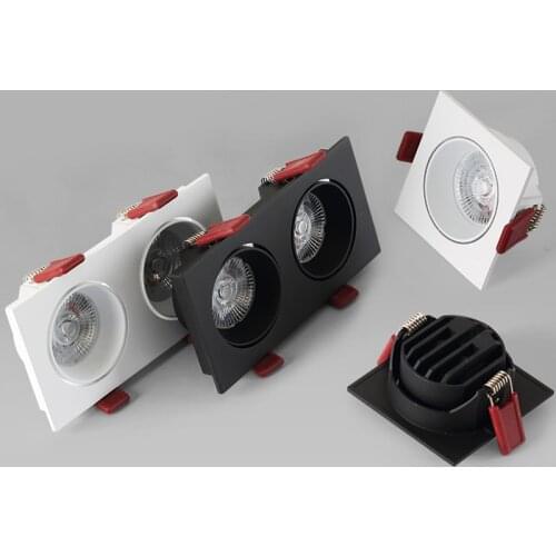 Dimmable Round Double Heads LED Recessed Downlight AC85-265V 7W 9W 12W 15W Adjustable Angle Ceiling Lamp Spotlight Home Lighting