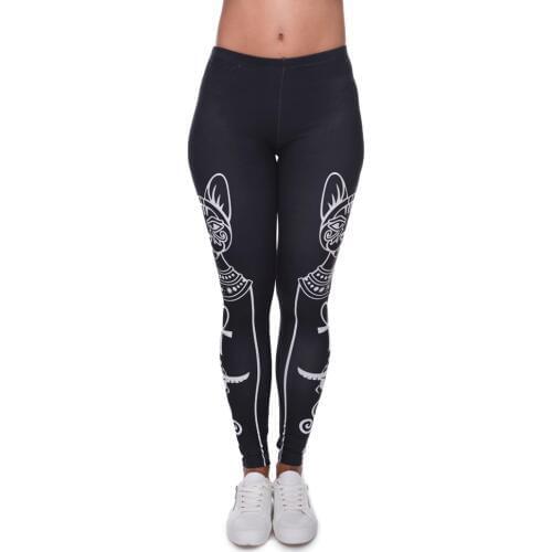 High Elasticity Egyptian cat symbols Printed Fashion Slim fit Legging Workout Trousers Casual Pants Leggings for Women