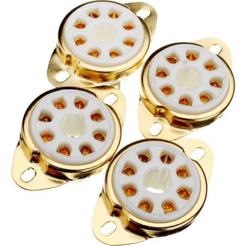 WSFS Hot 4PC 8 Pin Ceramic Socket Tube Top Vacuum Octal Value For KT88 EL34 6V6 6650 274B Ceramic Sockets