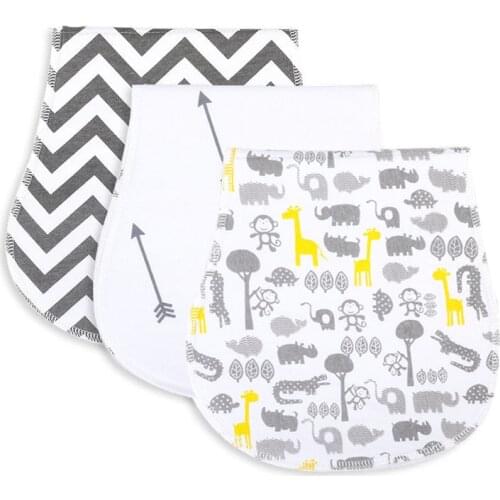 100% Cotton Baby Bibs 3 Layer Baby Burp Cloths Baby Burp Set Curved Absorbent Waterproof Newborn Soft Baby Bibs Baby Shower Gift
