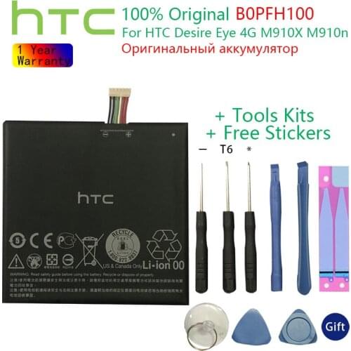 100% Original BOPFH100 B0PFH100 Li-ion Phone Battery for HTC Desire Eye 4G M910X M910n Batteries + Gift Tools +Stickers