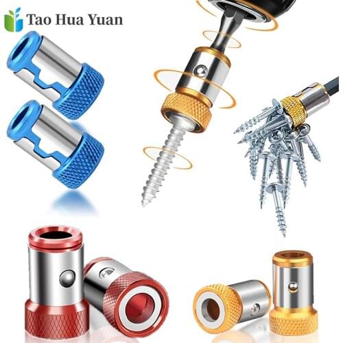 3pcs Universal Magnetic Ring 1/4" Metal Screwdriver Bit Magnetic Ring 6.35mm Shank Anti-Corrosion Drill Bit Magnet Powerful Ring
