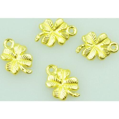 35pcs/lot Fashion gold color Alloy clover Charms Fit Pendants & Necklace Jewelry Findings DIY Handcraft 17*11mm 4114A