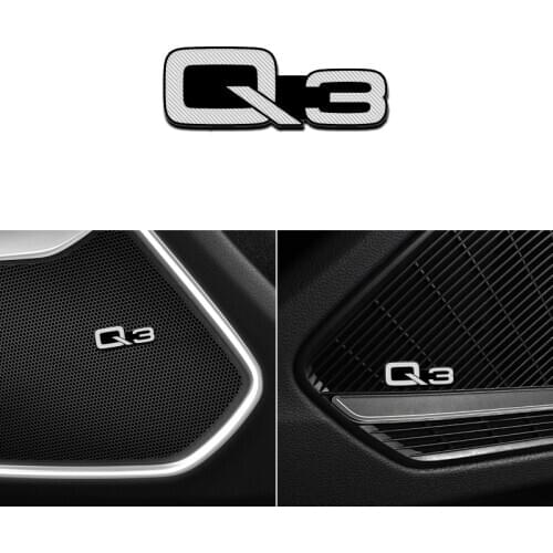 3D aluminum speaker stereo speaker badge emblem Sticker for Audi Q3 2017 2018 Accessories Car Styling