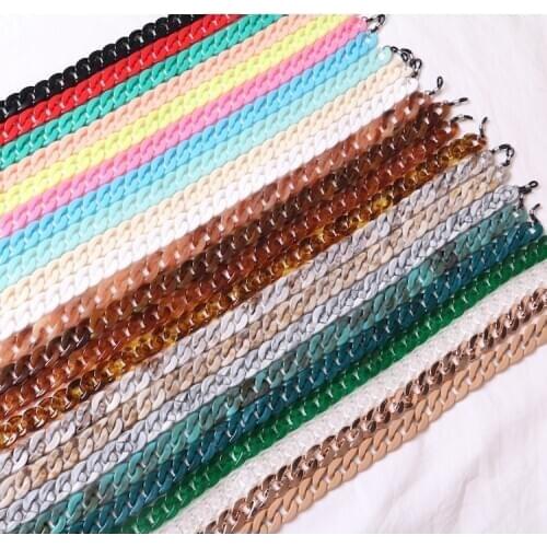 5 Colors Fashion Women Eyeglass Chains Wide Acrylic Chains Anti-slip Eyewear Cord Holder Neck Strap Reading Glasses Rope