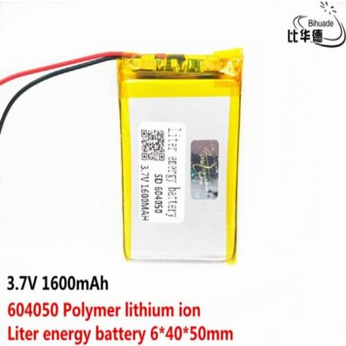 064050 604050 3.7V 1600mAh polymer lithium battery navigation GPS small toys Rechargeable Li-ion Cell For DVD MP4 MP5 Camera