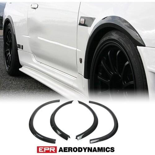 Car Styling For Nissan R34 GTR Superior AC Style FRP Fiber Glass Fender Flares 4pcs Fiberglass Body Kit Wheel Arch Racing Trim