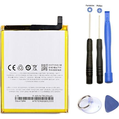3020mAh BA711 battery ForMeizu meilan M711Q/C/M Replacement mobile phone Battery with repair tools