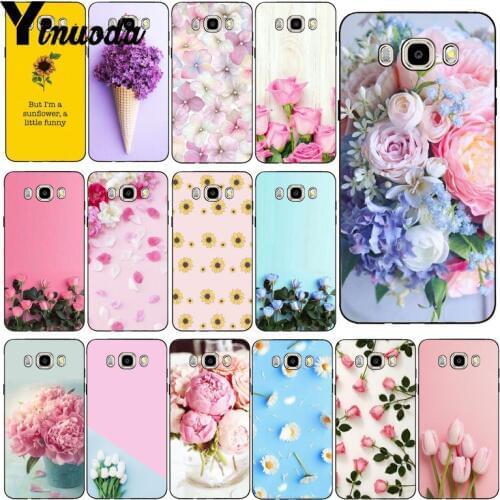 Yinuoda Elegant Flower Pink Purple Peony Rose Tulip Phone Case For Samsung Galaxy J7 J6 J8 J4 J4Plus J7 DUO J7NEO J2 J5 Prime