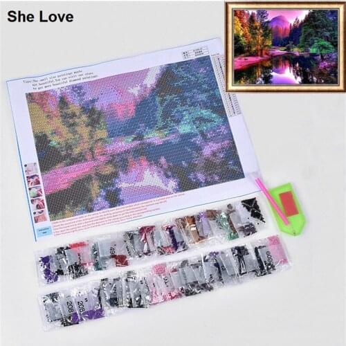 Chzimade 5D Diamond Embroidery Fantastic View Painting Diy Full Diamond Rhinestones Painting Scenery Home Decoration